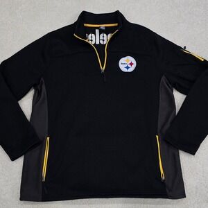 Mens Pittsburgh Steelers NFL Team Apparel‎ Heavyweight 1/4 Zip Pullover XL